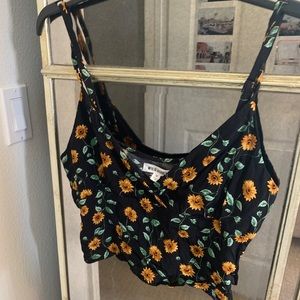 Wild honey sunflower crop tank top